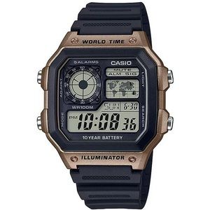 NEW Casio Ae1200wh-5av World Time Watch Chronograph 5 Alarms